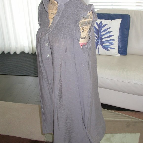 Taupe Ruffled and Smocked Cover-up - Picture 6 of 8